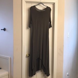 Olive Green High-Low Dress
